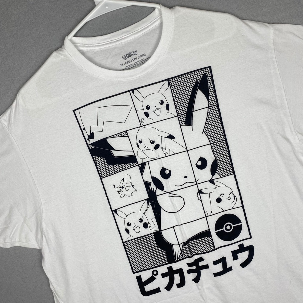 Pokemon Pikachu Manga Panel White Graphic T-Shirt Mens 2XL Mad Engine 2019